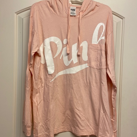 Victoria’s Secret Pink long sleeve tee with hood - Picture 1 of 4